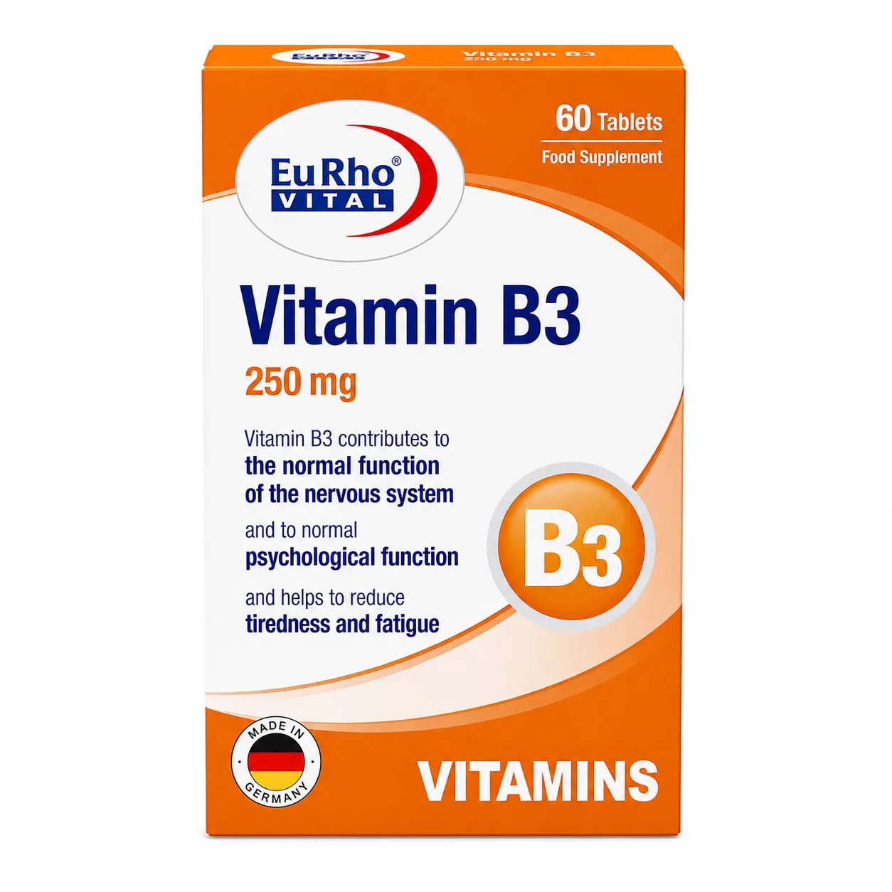 eurhovital-vitamin-b3-60-tabs.webp قرص ویتامین B3 یوروویتال بسته 60 عددی
